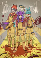 Three Characters, full body, simple bg